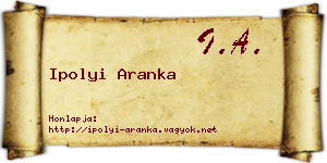 Ipolyi Aranka névjegykártya